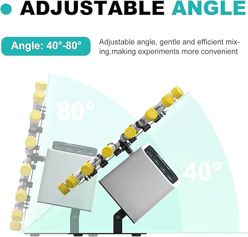 Miniatura 4 de JOANLAB Mezclador giratorio de laboratorio digital mezclador de tubo mezclador para 1.52510151.7 fl oz velocidad ajustable 20-80RPM con temporizador
