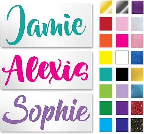 Calcomanía de vinilo personalizada con nombre compatible con vaso, laptop, RV, camiones, teléfonos, barcos, cascos, botellas, automóviles y