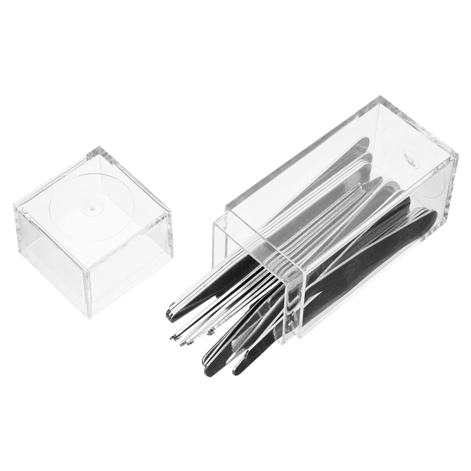Varillas de camisa de metal COLLBATH: 36 soportes de acero inoxidable en 4 tamaños con caja 8
