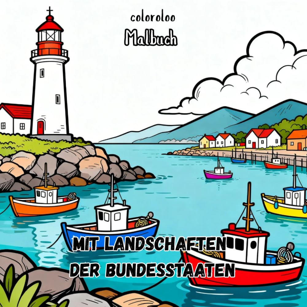Malbuch mit Landschaften der Bundesstaaten: Entspannendes Ausmalbuch mit detailreichen Landschaftsszenen der USA – Kreativer Malspaß für Erwachsene und Jugendliche