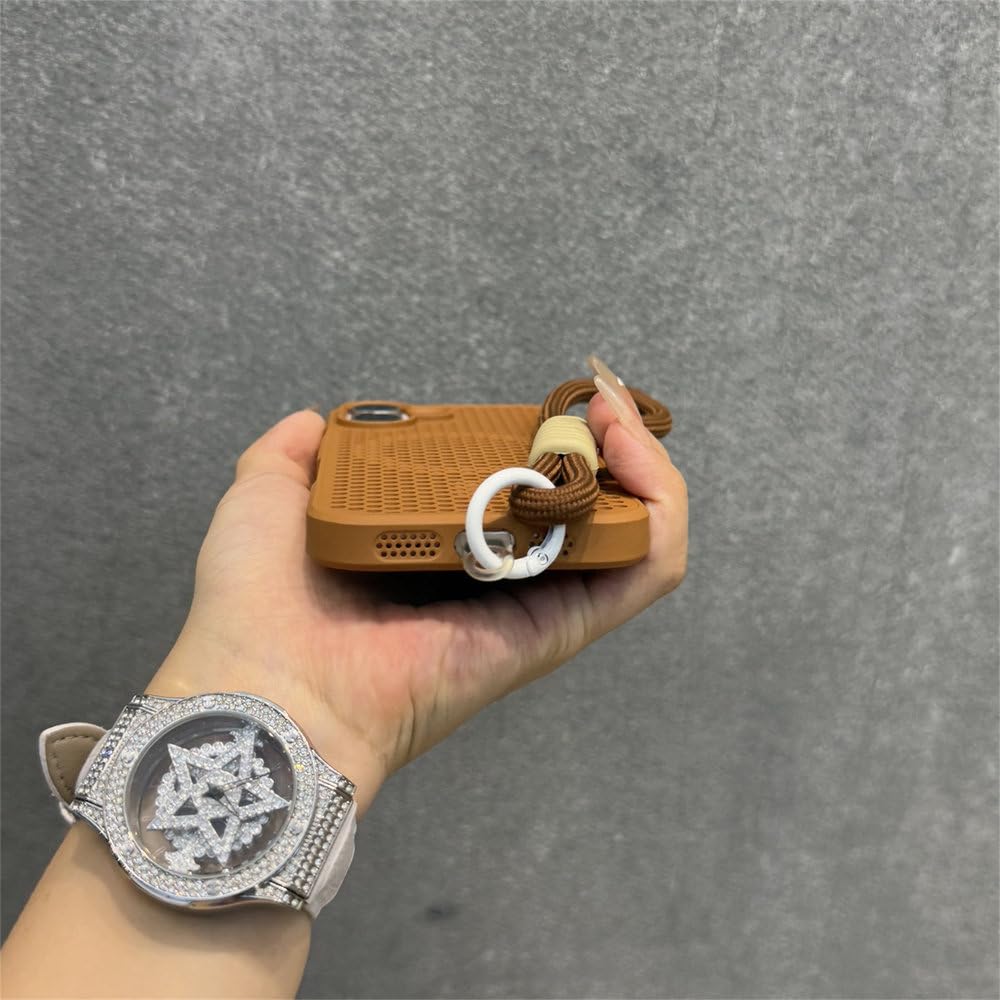 Magnetyczne etui z silikonu o strukturze plastra miodu, odporne na upadki, do iPhone'a 13 14 15 16 17 Pro Max, z ładowaniem bezprzewodowym i wstrząsoodporne, ciemnofioletowe, ze smyczką, do iPhone