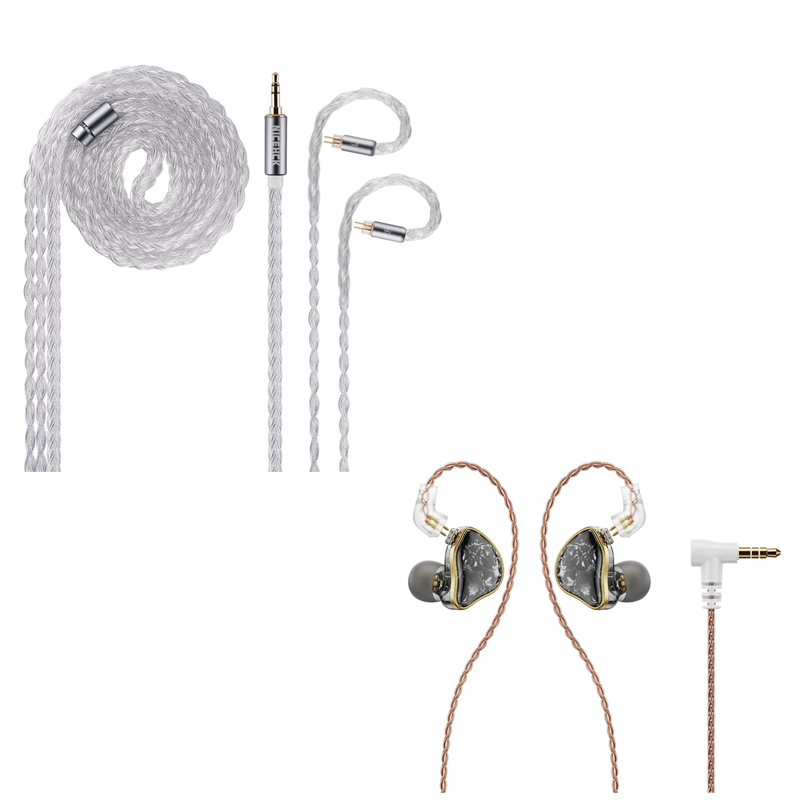 Amazon.com: NICEHCK IcyMoon 16 Core OCC+Silver Plated OFC IEM