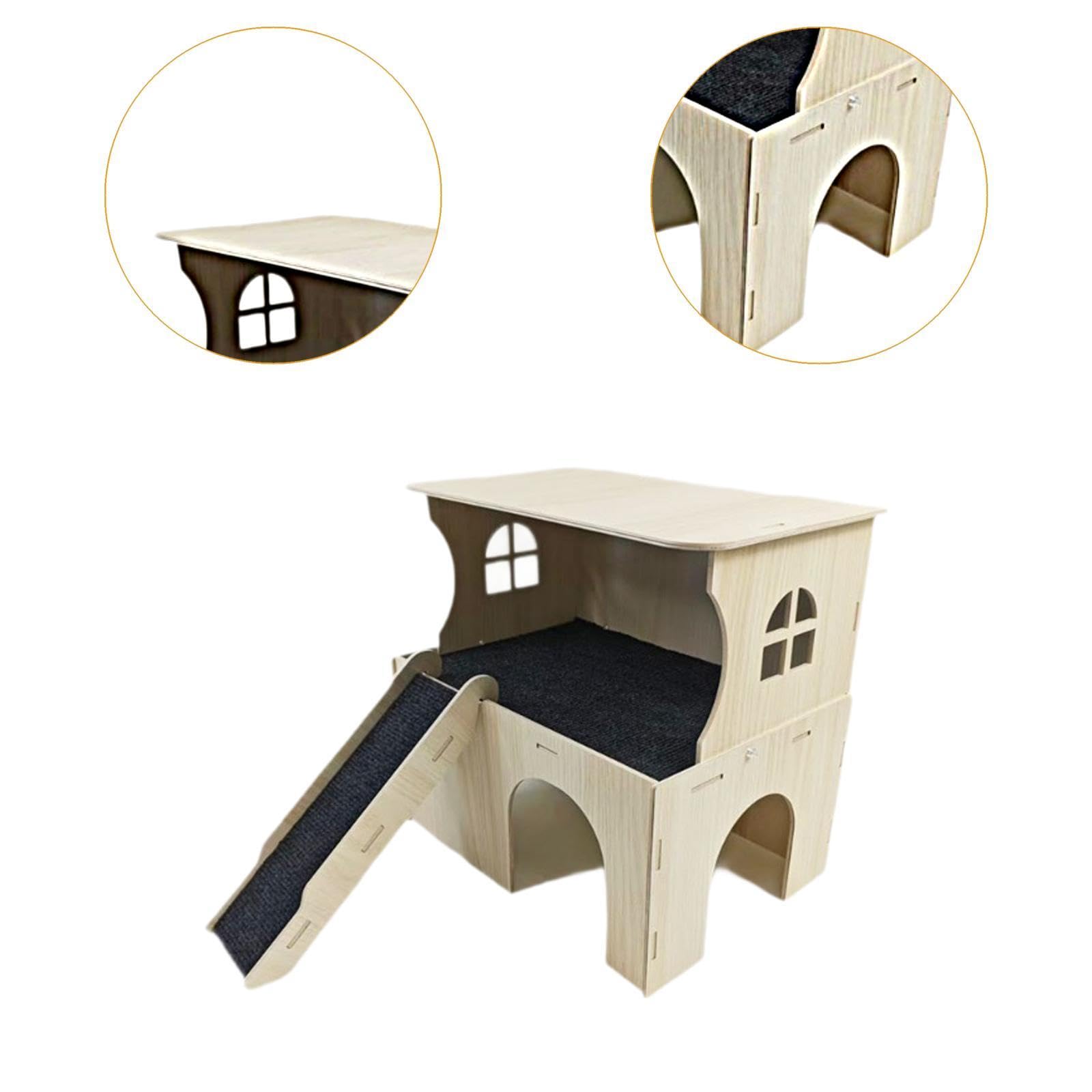 Maison pour Hamsters avec Escalier, Niche, Litière, Habitat pour Lapins, Souris et Hamsters