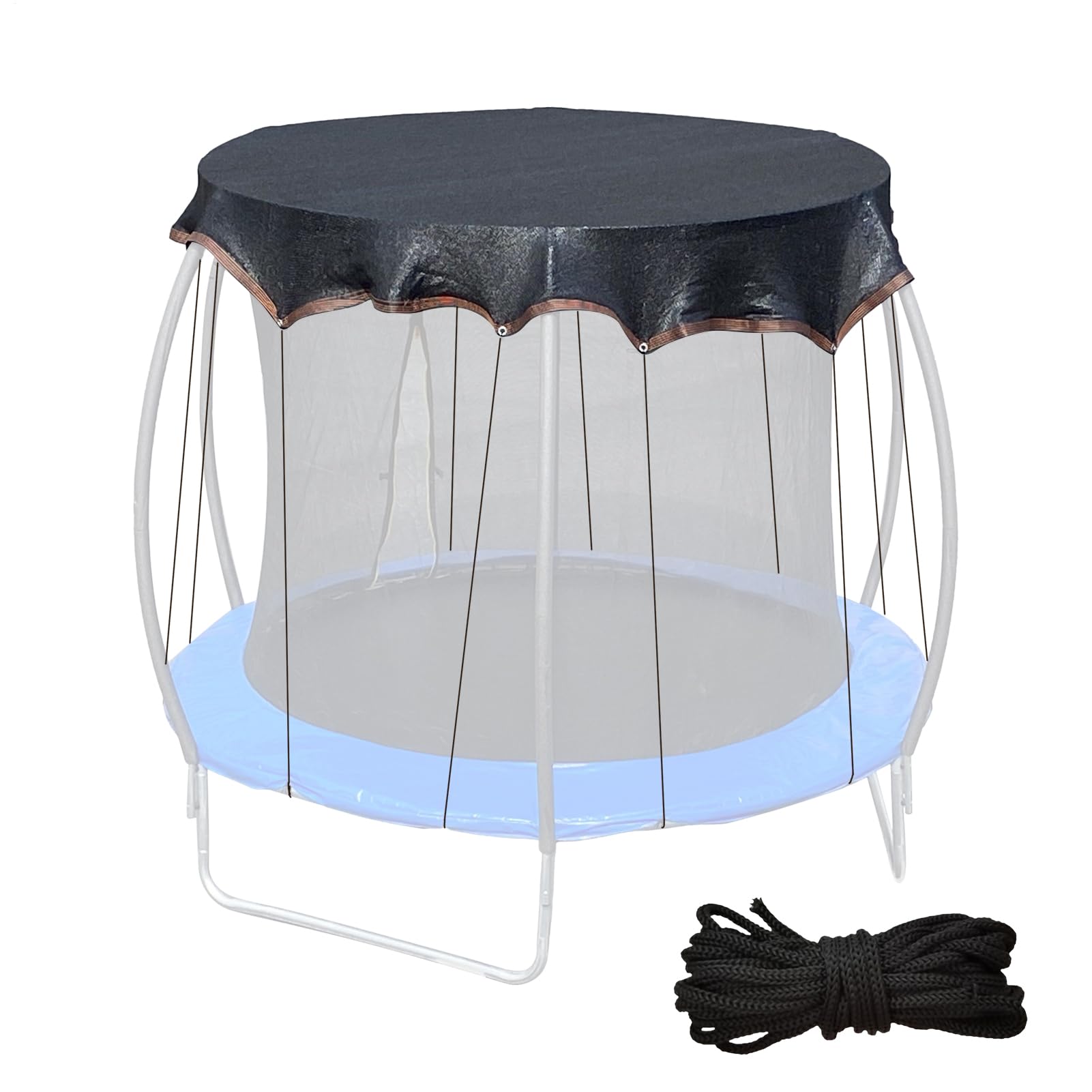 Renchey Sombreado Solar para Cama Elástica - Cubierta de Sombra para Trampolín | Red De Protección UV Resistente Al Clima, Diseño De Malla para Accesorios Deportivos De Exterior para Césped, Patio De