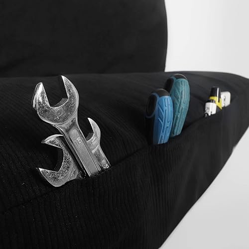 Miniatura 4 de Leader Accessories Funda de asiento delantero sólido universal para camionetas Ford, Chevrolet, Dodge y camionetas de tamaño completo, color negro