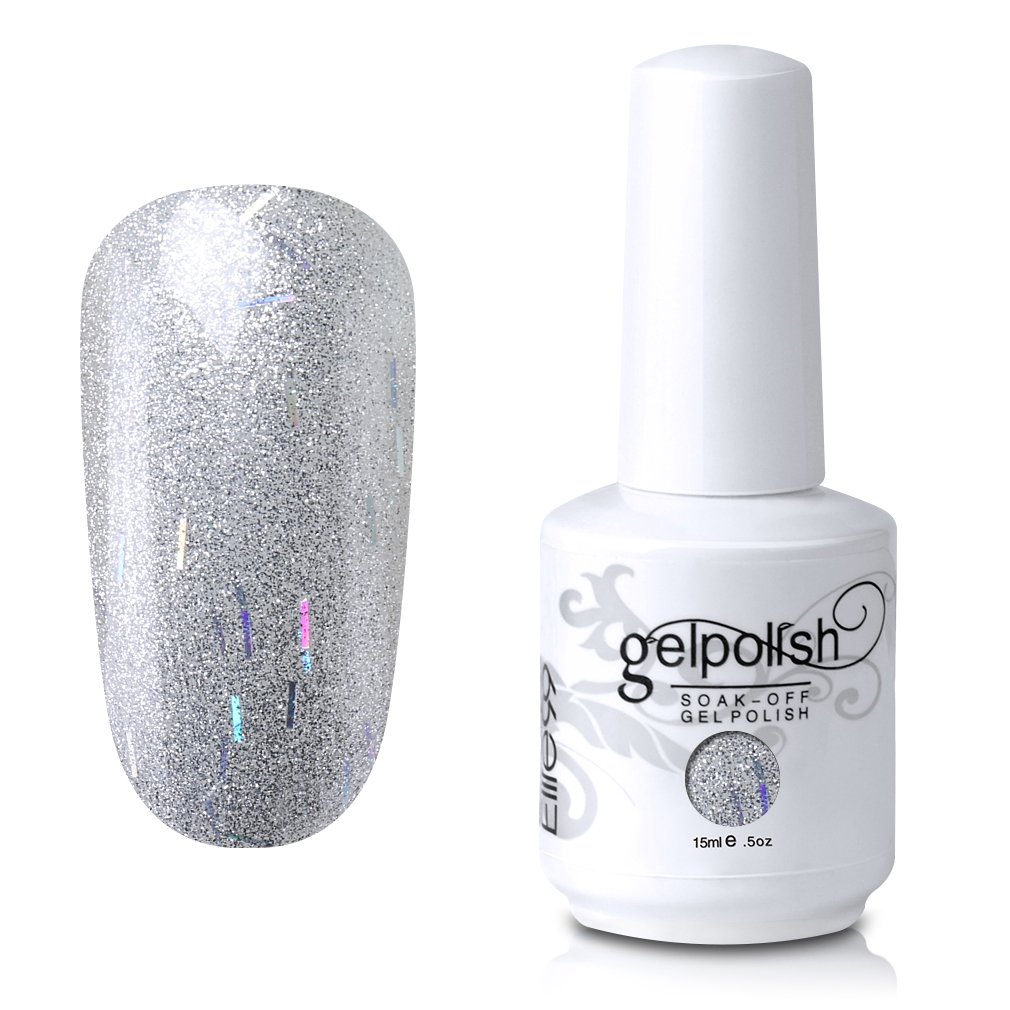 Elite99 Soak-Off UV LED Gel Polish Nail Art Manicure Lacquer Glitter White Smoke 788 15ml
