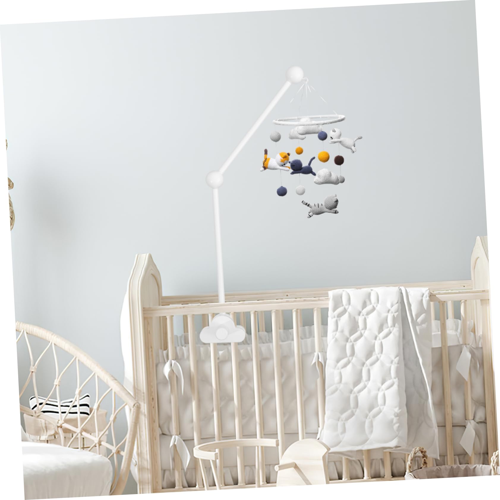 VICASKY 5pièces Mobile De Berceau avec Support Forme De Accroche Mobile pour Lit Garçon Fille Accessoire De Décoration Ludique Et Apaisant pour Nursery