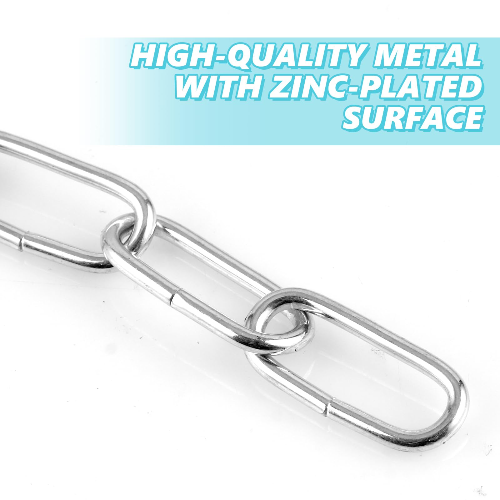 WOPPLXY 2 Stück Verzinkt Metallkette, 2mm 10 Meter Kette Meterware, Gliederkette aus Metall, Oberfläche Verzinkt Ankerkette, Schaukelkette Zum Aufhängen von Grün und Kleidung, Türverschluss