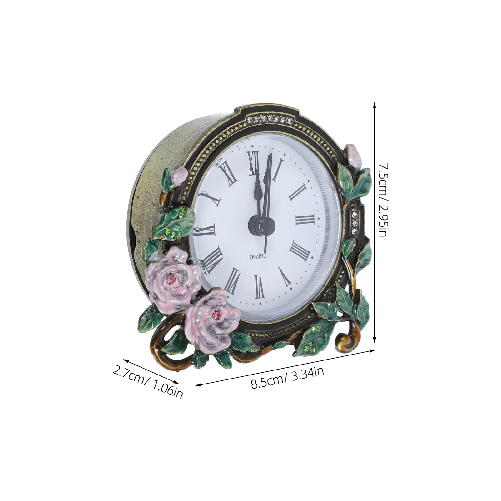 Cabilock Mini Tischuhr Vintage Stil Leise Europäische Kleine Uhr Zum Hinstellen Für Wohnzimmer Büro Deko Ästhetik