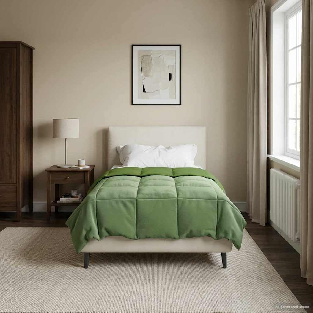 Couette d'été douce 140x200 verte pour retrouver des nuits fraîches et paisibles