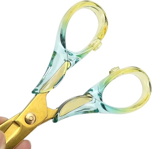 Miniatura 10 de Elegantes tijeras multiusos de acero inoxidable rosa y dorado de 6.5 pulgadas con agarre ergonómico cómodo para oficina y tela