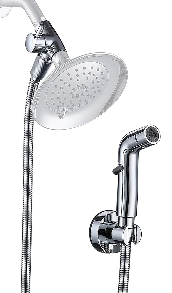 G-Promise Dog Shower Sprayer Attachment for Fast and Clean Pet Showering, Multifunctional Shower, Metal Diverter, 100 Inch Extra Long Hose, No Drill Hook, Dog Washing-Bathroom (Chrome) by G-Promise - Used condition - US$27.29