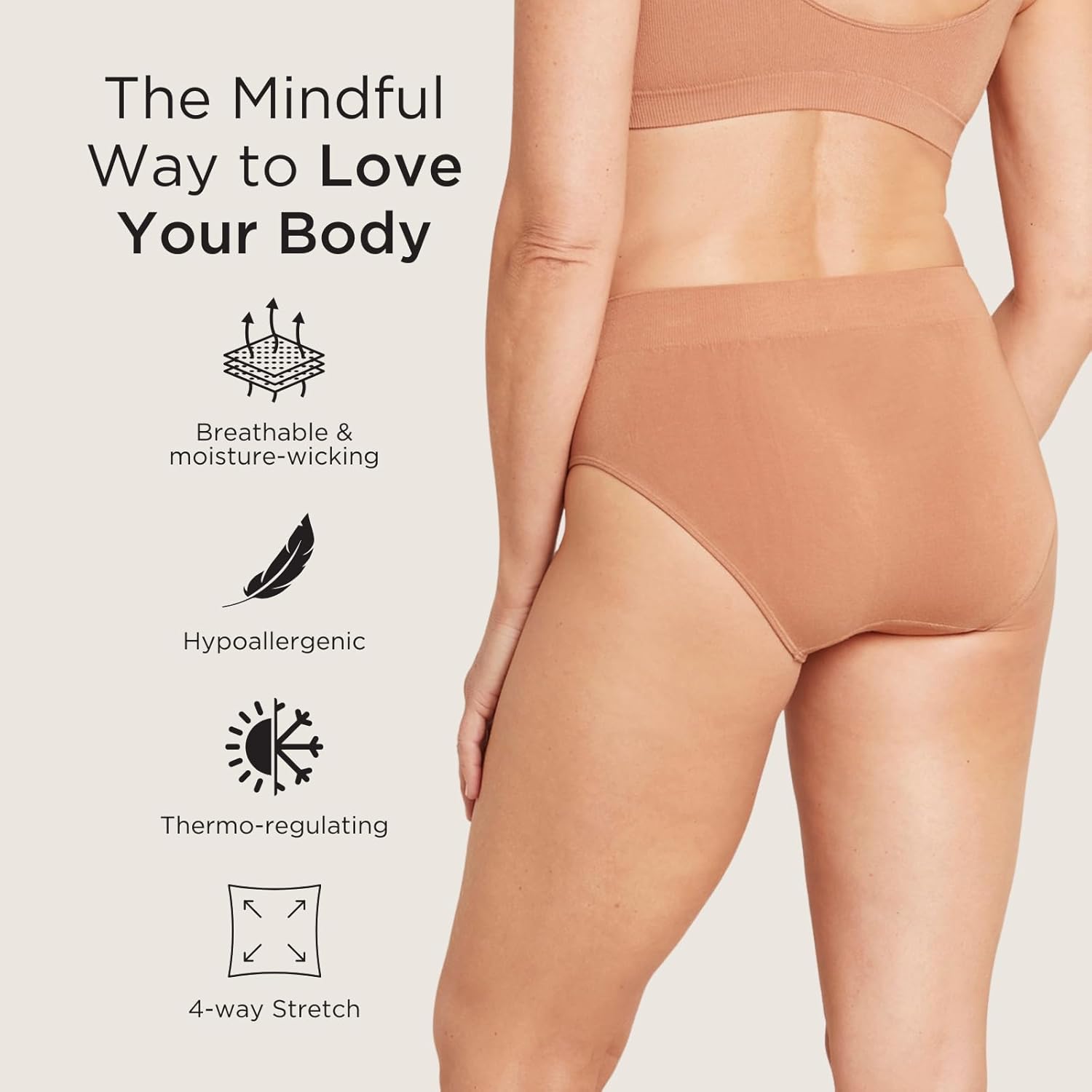 Boody Bamboo Underwear Women's Seamless Luxury Panties, Full Coverage High-Waisted Underwear Stretch, Bamboo Viscose Fabric - Image 5