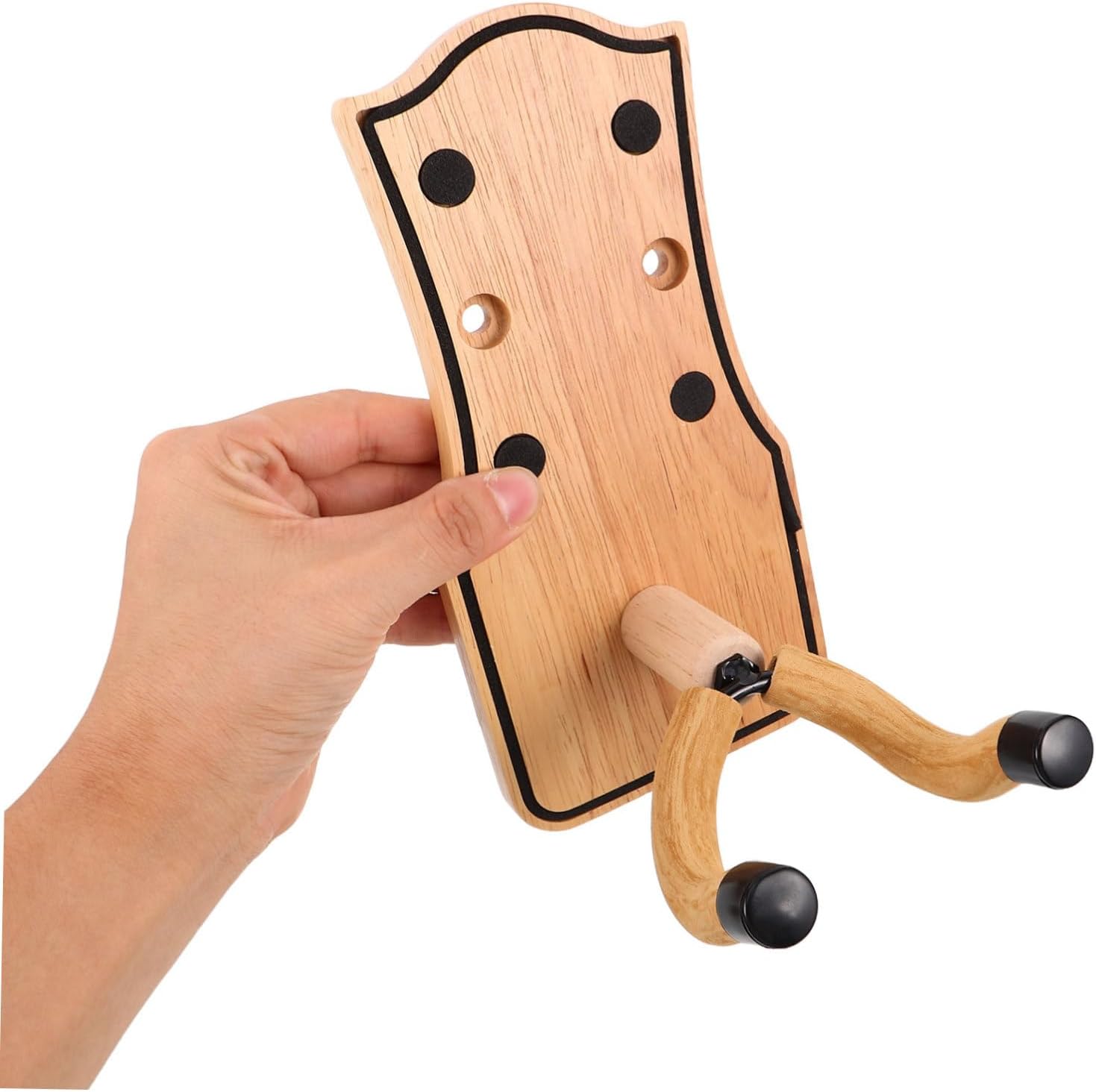 Guitar Wall Hook with Solid Wood Support for Acoustic Electric Bass Ukulele Quick Install Multi-Instrument Display Mount