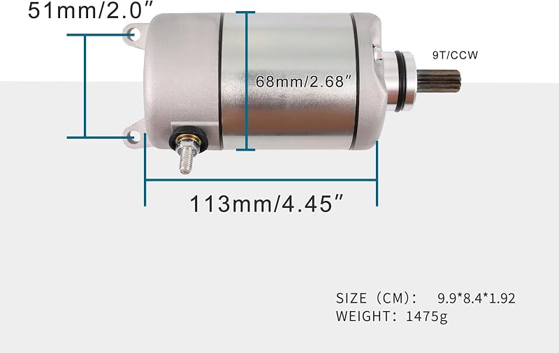 GOOFIT 9T CCW Elektromos Indítómotor ATV FZR600 YZF600 98-05 YFM350 89-14 Motorokhoz 3HE-81890-00-00 Kompatibilis Alkatrész