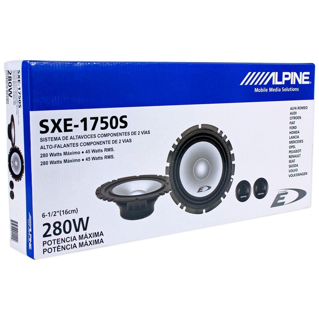 Kit Casse Altoparlanti Anteriori per Fiat Ducato, Peugeot Boxer, Citroen Jumper dal 2006 compatibile con Alpine Sxe1750S, Set 2 woofer +2 tweeter +2 Anelli e Cavi Adattatori