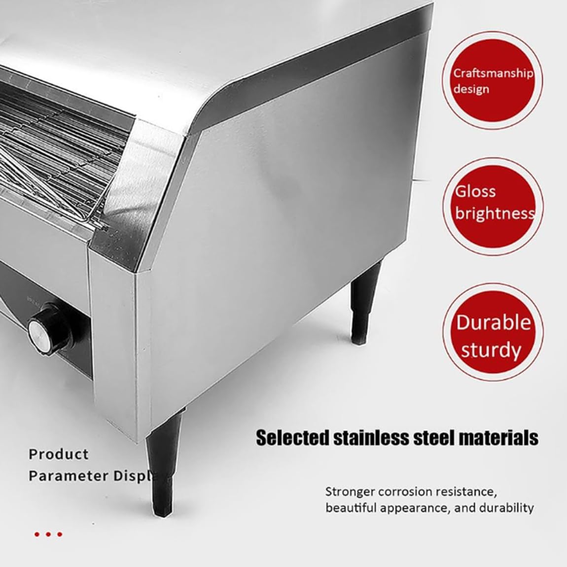 Tostadora de cinta transportadora comercial Tostadora de cinta transportadora para catering Máquina de pan eléctrica de 2240 W 150/300/450 piezas/h Horno tostador automático Control,300