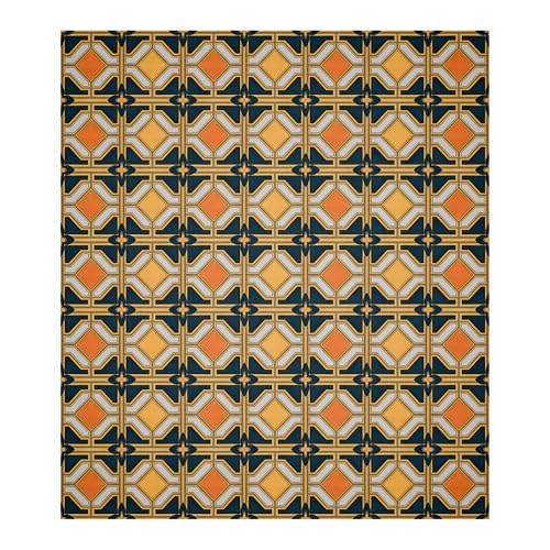 Image of Kuber Industries Cotton 144 TC Double Bedsheet With 2 Pillow Covers | Machine Washable Soft Bedsheet For Living Room, Home & Hotels | Zig Zag Print - Green & Orange