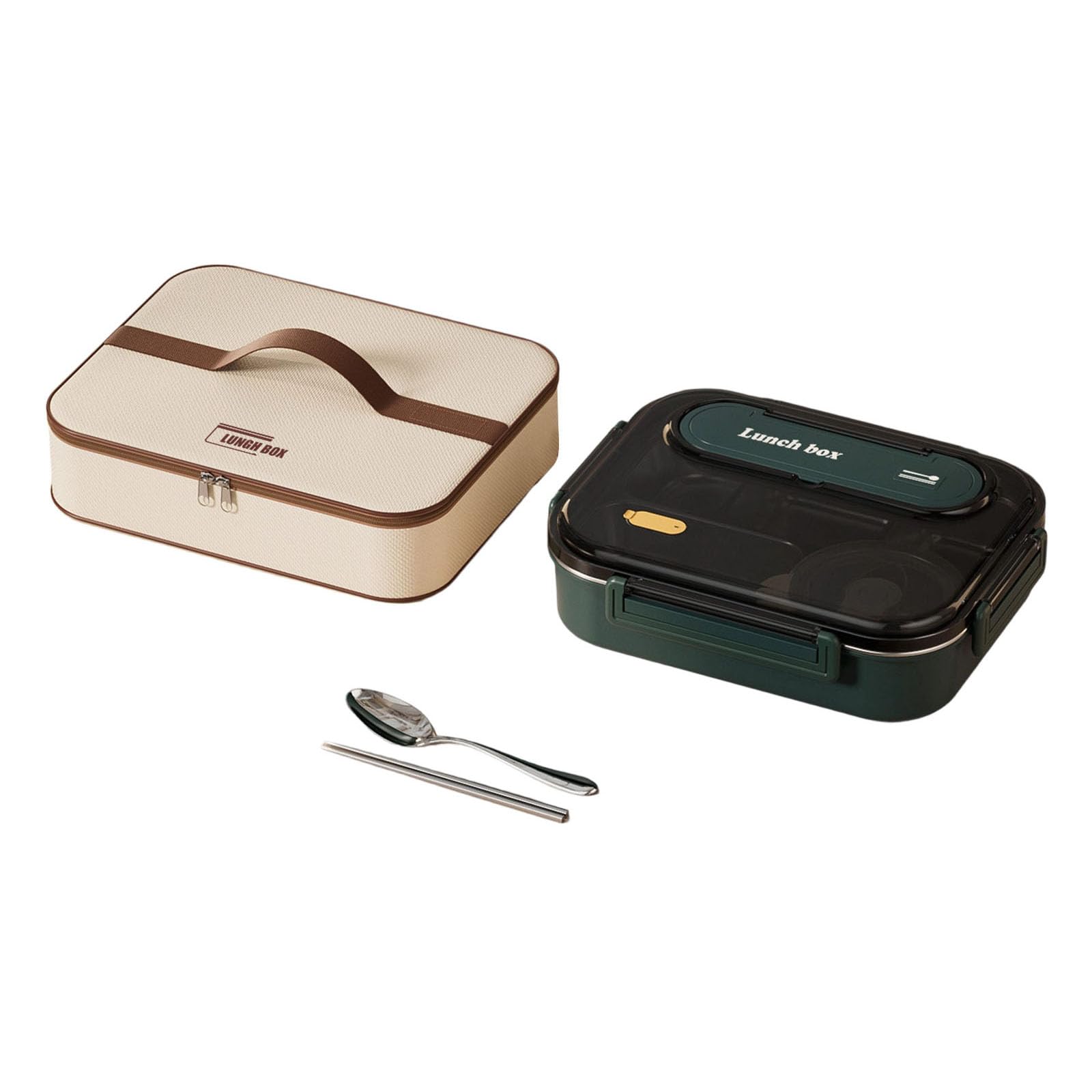 APGLSXY Stainless Steel Thermal Lunch Container with Soup Bowl Spoon Chopsticks 5 Compartment Insulated Divided Bentos Box Set Compartment Food Container