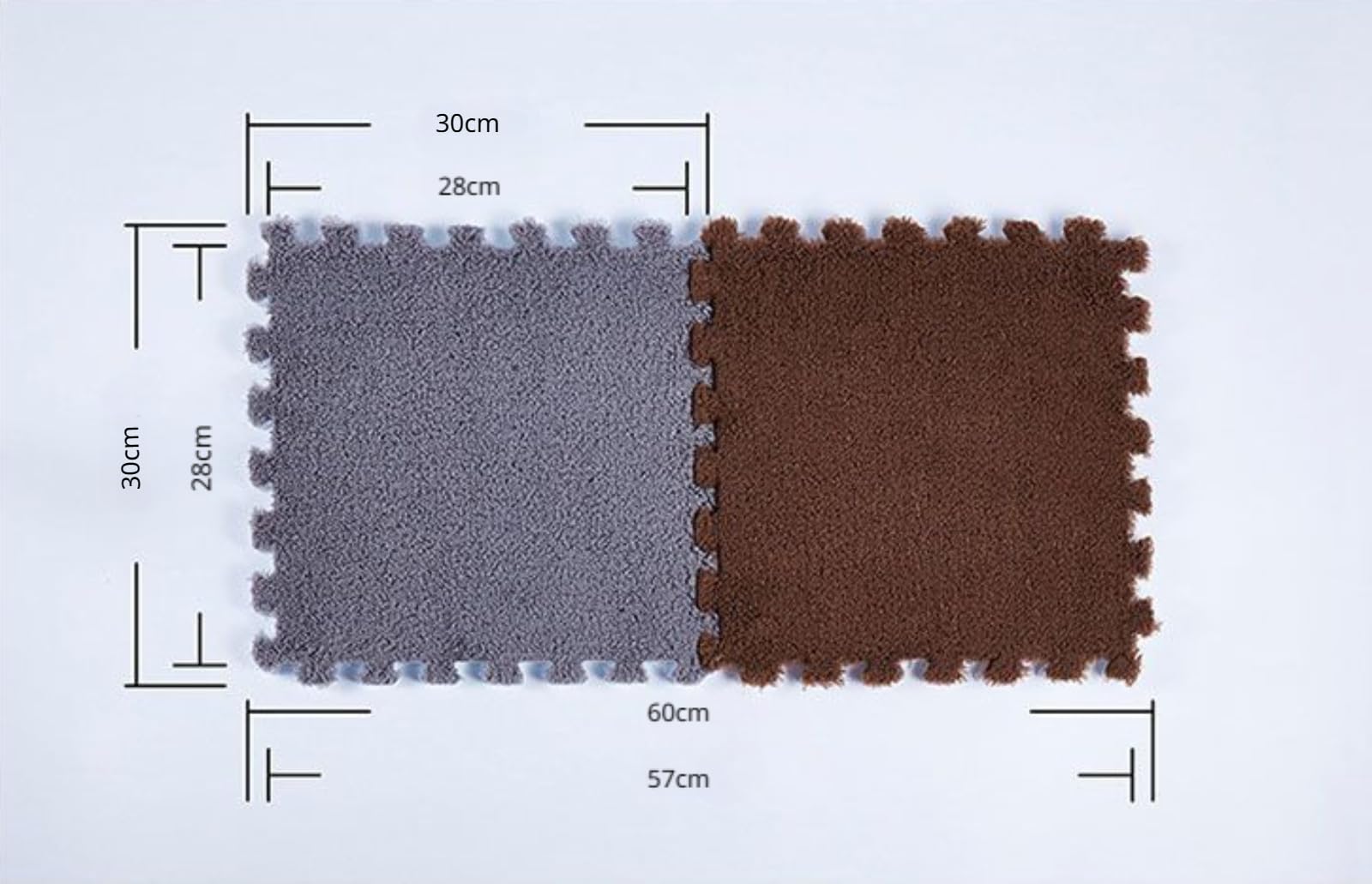 Plüsch-Schaumstoff-Bodenmatte, DIY-Puzzle-Teppich, 30 x 30 x 1 cm, weiche Spielmatten, Schlafzimmer-Krabbelmatten, rutschfest, ineinandergreifender Teppich, Teppich (30 Stück, Rosa)