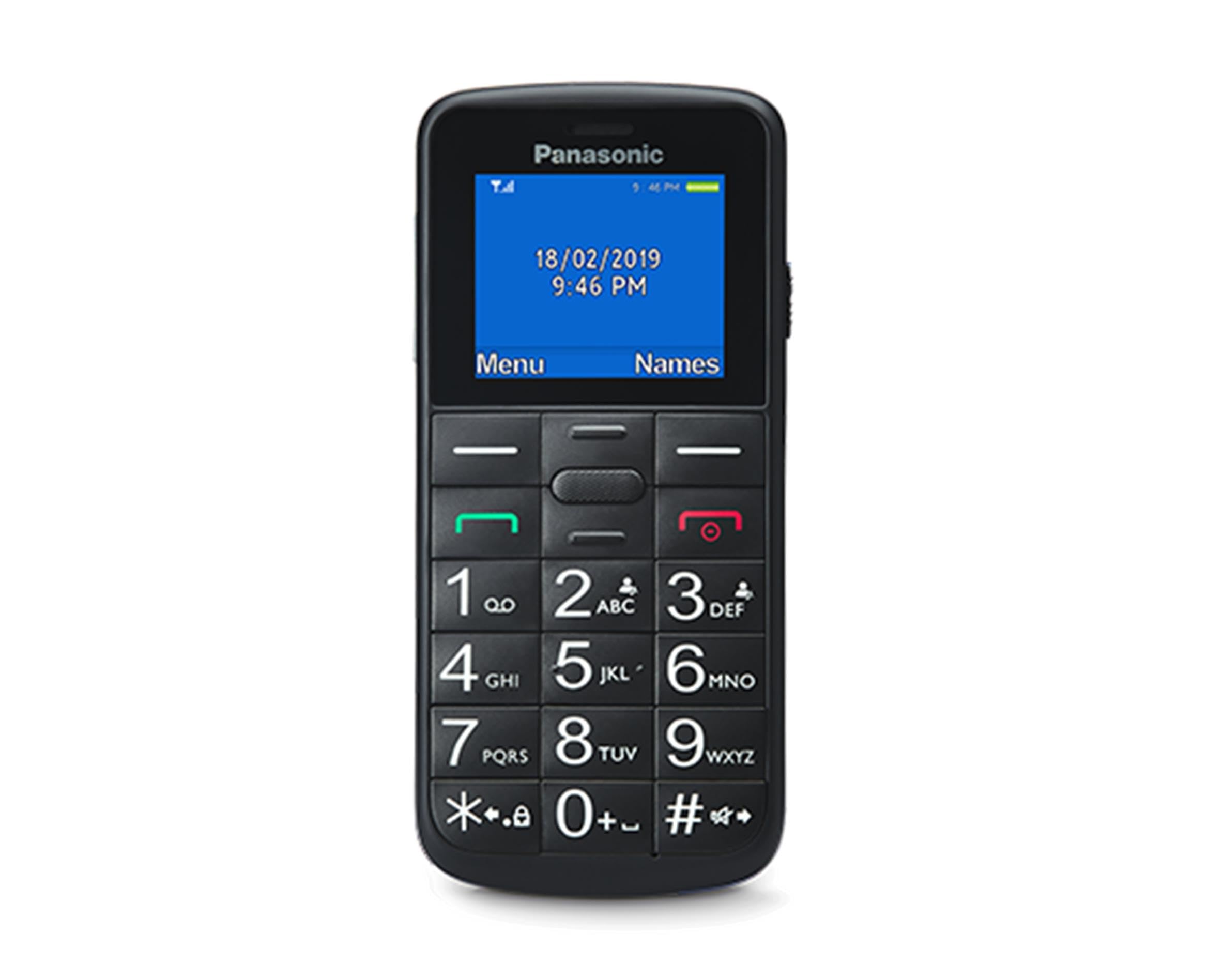 Panasonic KX-TU110EXB 2G, Senior Mobile Phone, with SOS Button, Priority Call, Big Button Phone, Bluetooth, Flashlight, Camera, Black
