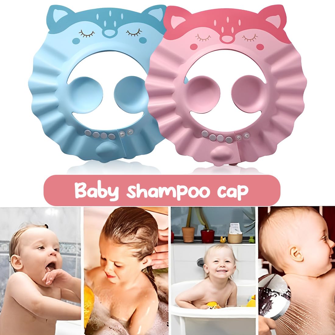 Cuffia da doccia per bambini, protezione per bambini, shampoo, cuffia morbida, berretto impermeabile, per bambini dai 6 mesi in su