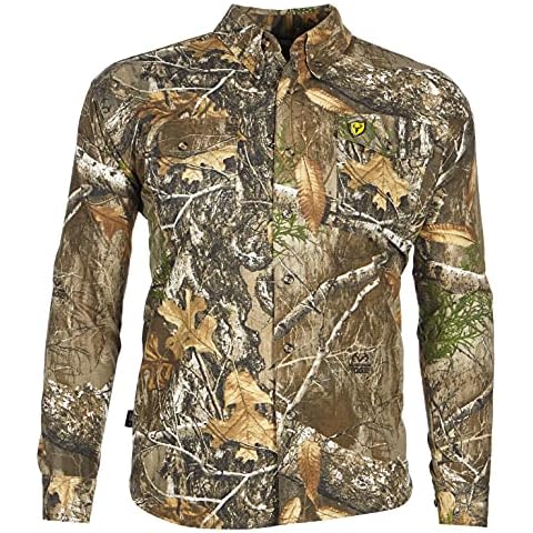 SCENTBLOCKER Scent Blocker Fused Cotton Long-Sleeve Lightweight Button-Up Camo Hunting Shirt (RT Edge, 3X-Large) Cover
