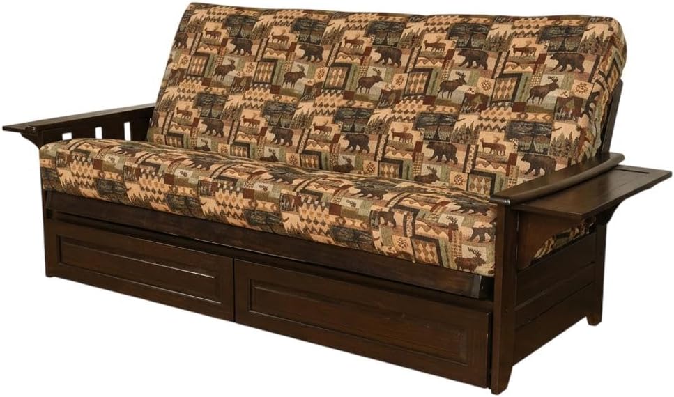 Starlight Canyon Home Brown Futons with Polyester-Cotton Fabric, Durable Frame, Stylish and Comfortable for Living Room, Guest Room