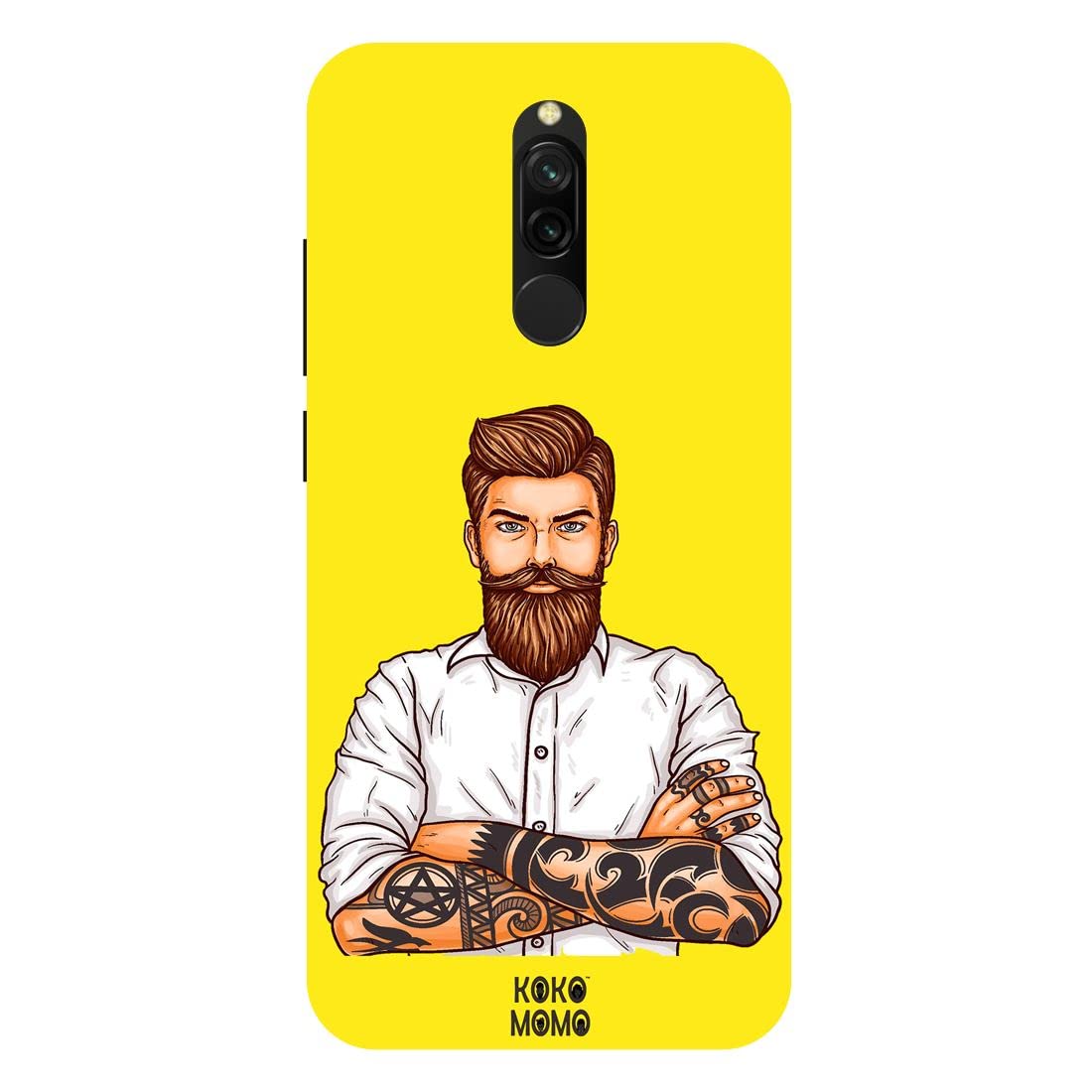 Beard Man Designer Printed Mobile Back Cover for Xiaomi REDMI 8 Mobile - Hard Mobile Cover & Phone Case.