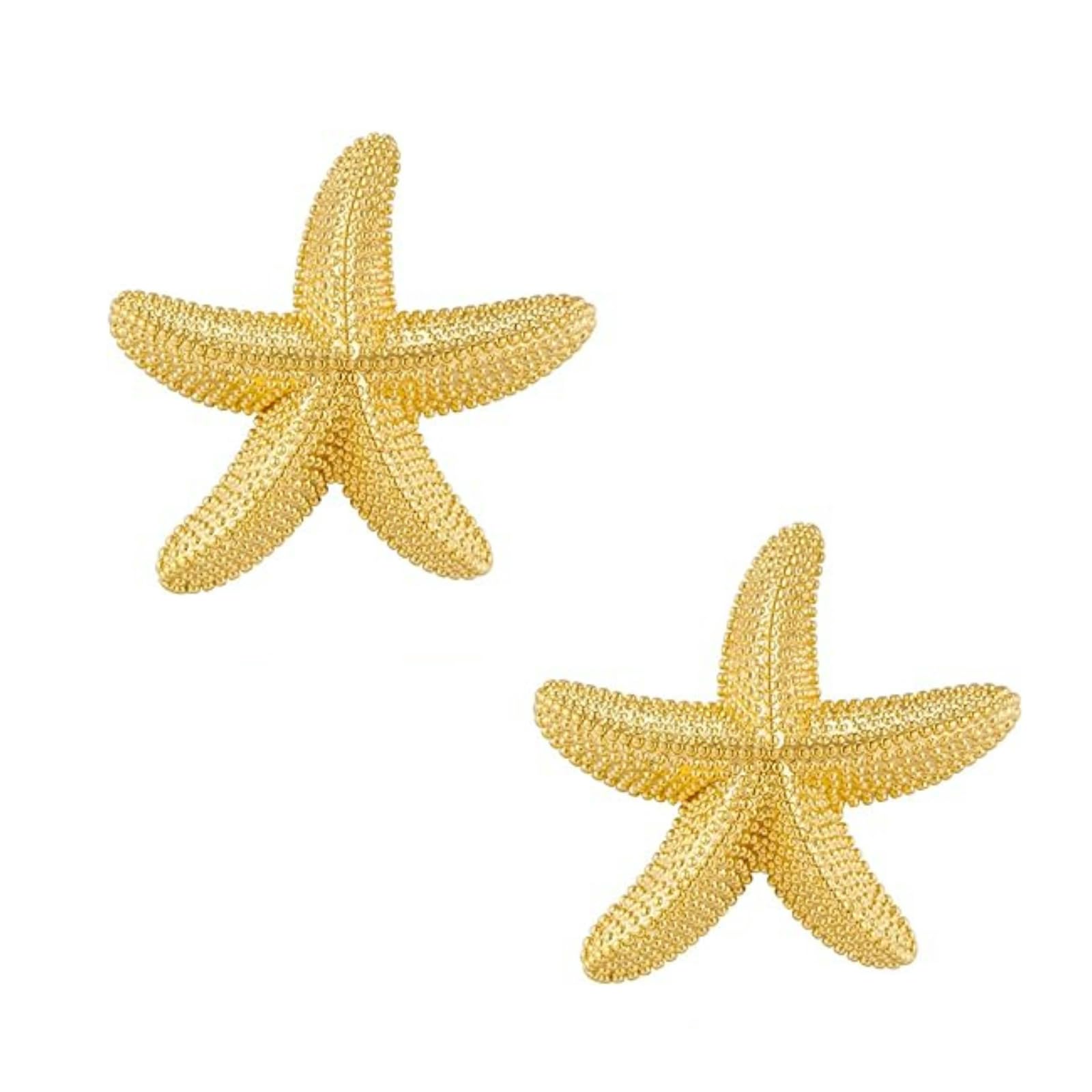 Gold Seashell Starfish Earrings - 18K Gold Plated Summer Beach Jewelry For Women