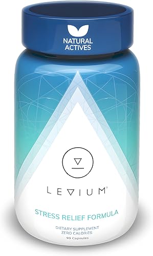Levium Suplemento de estrés para la calma y el estado de ánimo | Ashwagandha KSM-66, magnesio, L-teanina y GABA | Apoya la concentración mental y la