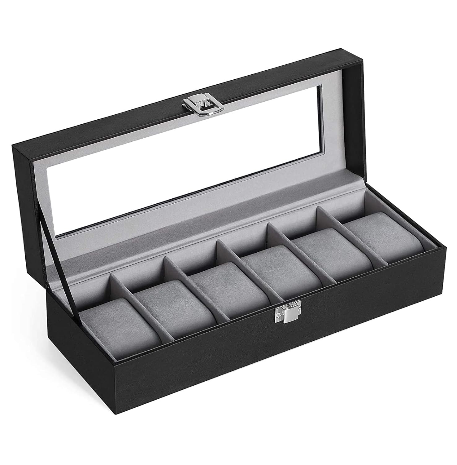 OLDZA Leather 6 Slot Watch Display Storage Box Case Holder Organizer Watch Cases Display Holder Organizer Stand Storage Multi Boxes 6 Slot Multiple Watch Safe Container for Women & Men, Black (B0CQXPM139) Amazon Price History, Amazon Price Tracker