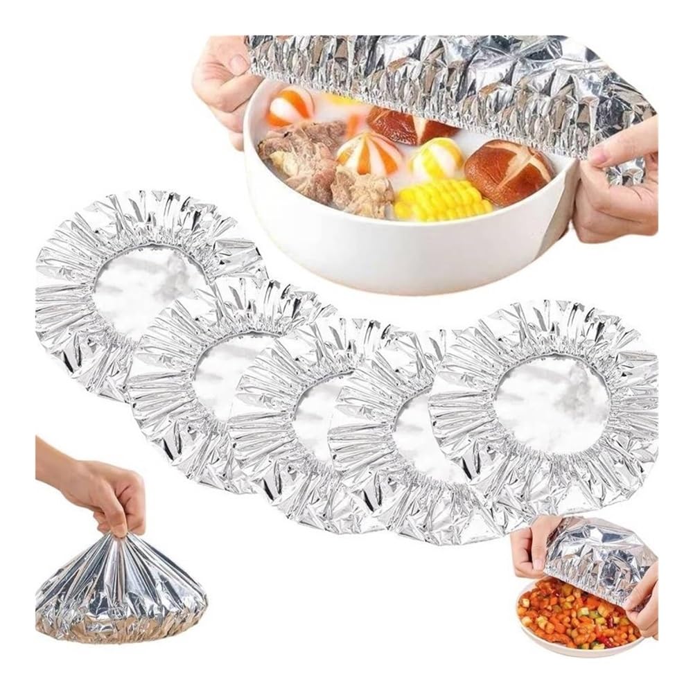 Reusable Aluminum Foil Insulation Covers for Bowls & Dishes - 100PCS Set
