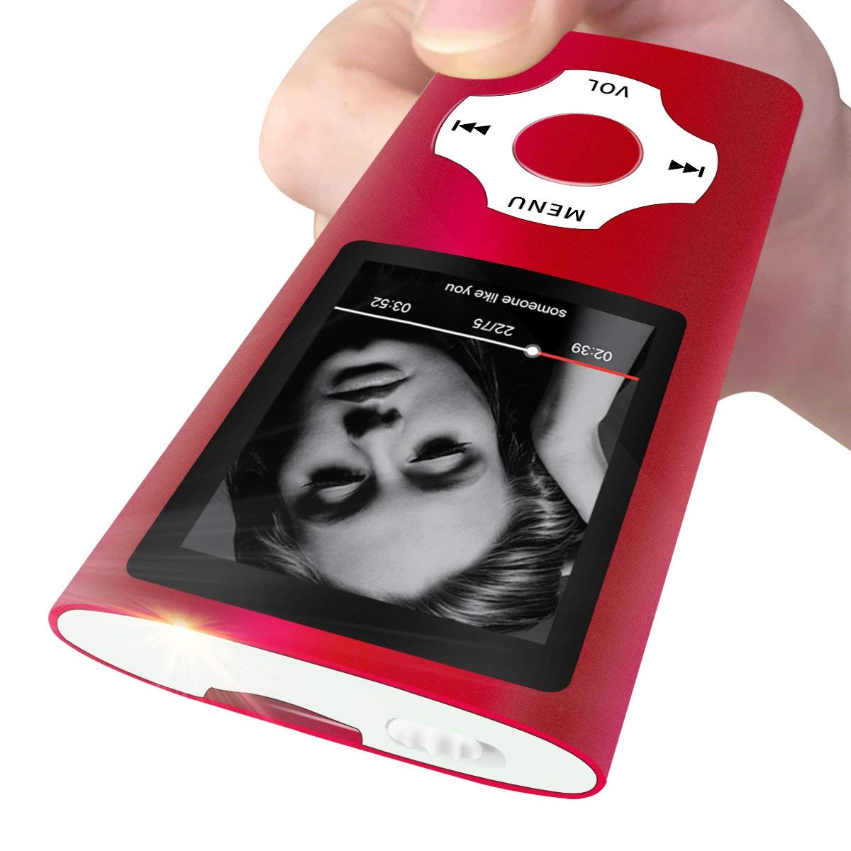 WOWSYS - Digital, kompakt und tragbar MP3/MP4 Player (max. Unterstützung 64 GB) mit Photo Viewer, E-Book-Reader und Voice Recorder und FM Radio Video Movie in Rot