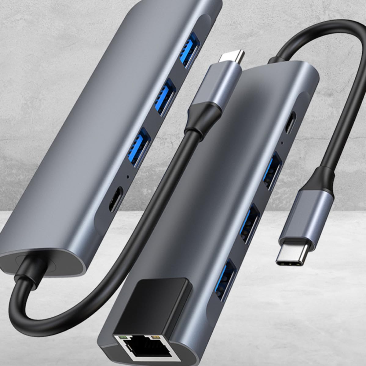 Hub Type-c 5 in 1 in Metallo con Ricarica Pd3.0, Porte USB 3.0