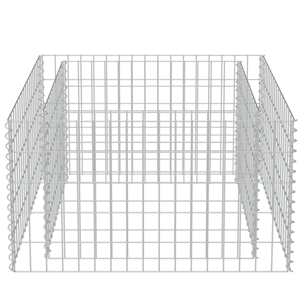 yorten Gabionen-Pflanzkorb Hochbeet Gabionenkörbe Gabione Pflanzkübel Verzinkter Stahl 90 x 90 x 50 cm (L x B x H) Silbern