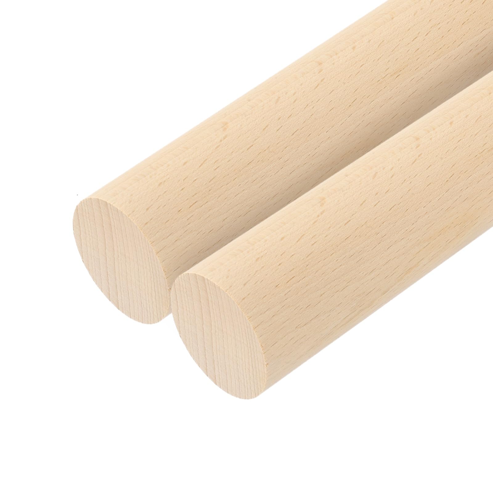 sourcing map Wooden Dowel Rods,45mmx150mm Round Wooden Rod Unfinished Solid Wood Sticks Crafts Wand for Arts Decoration, Craft and DIY Projects Wand,Pack of 2