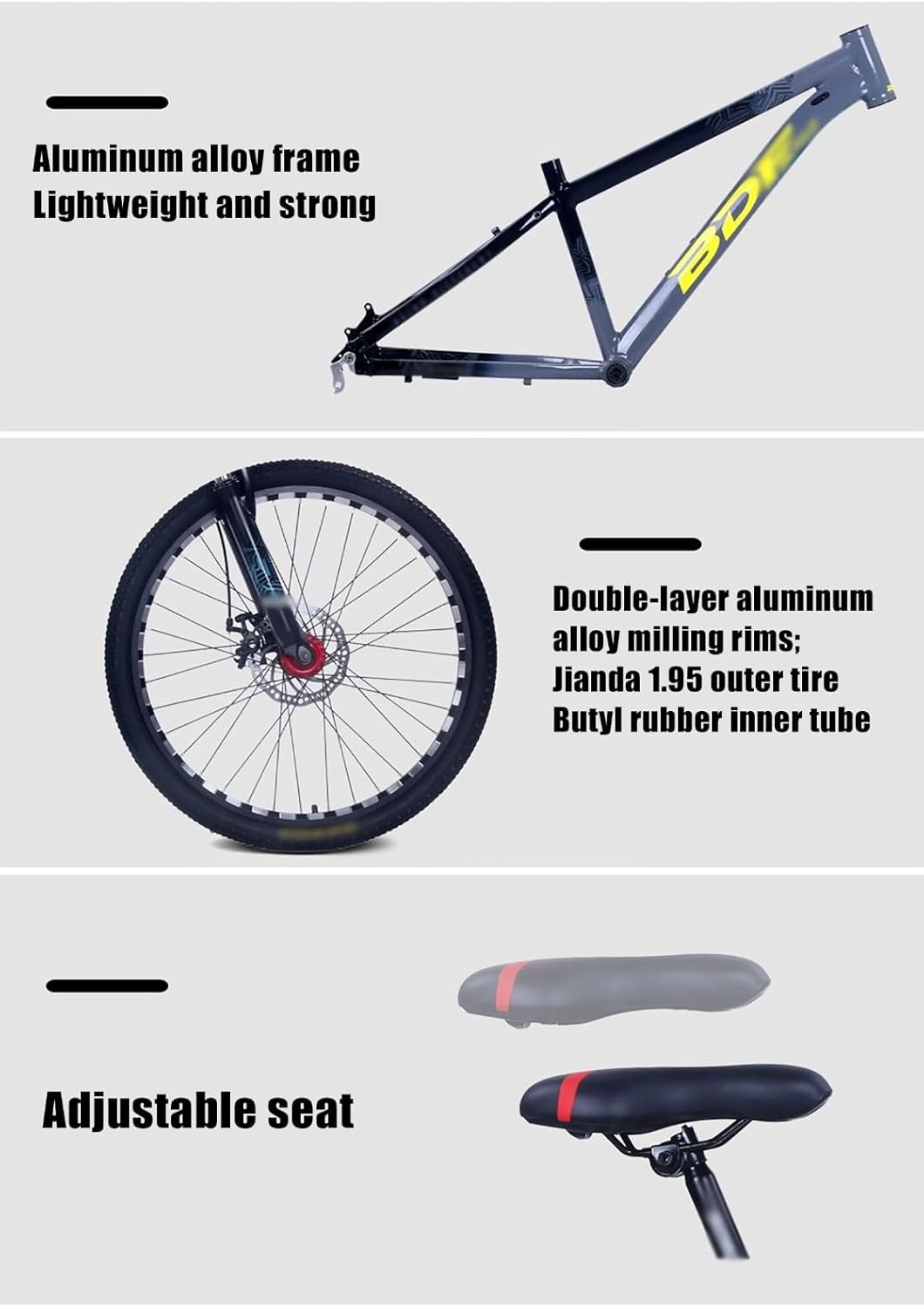 Mountain Bike/Bicycles 20'' 22'' 24'' 26'' Lightweight Aluminium Frame Dual Disc Brake 21 Speed Bike Bicycle for Men Women