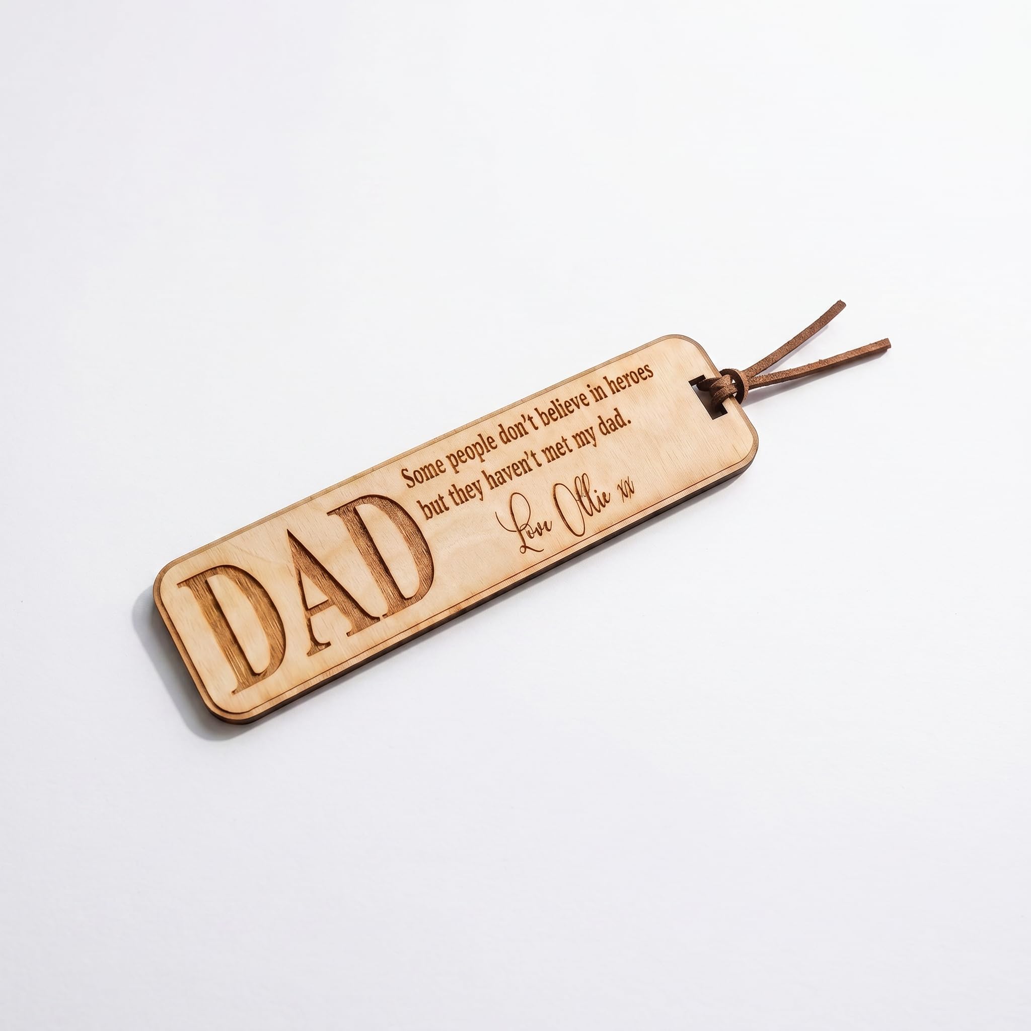 Personalised Dad Gift Wooden Bookmark with Sentiment