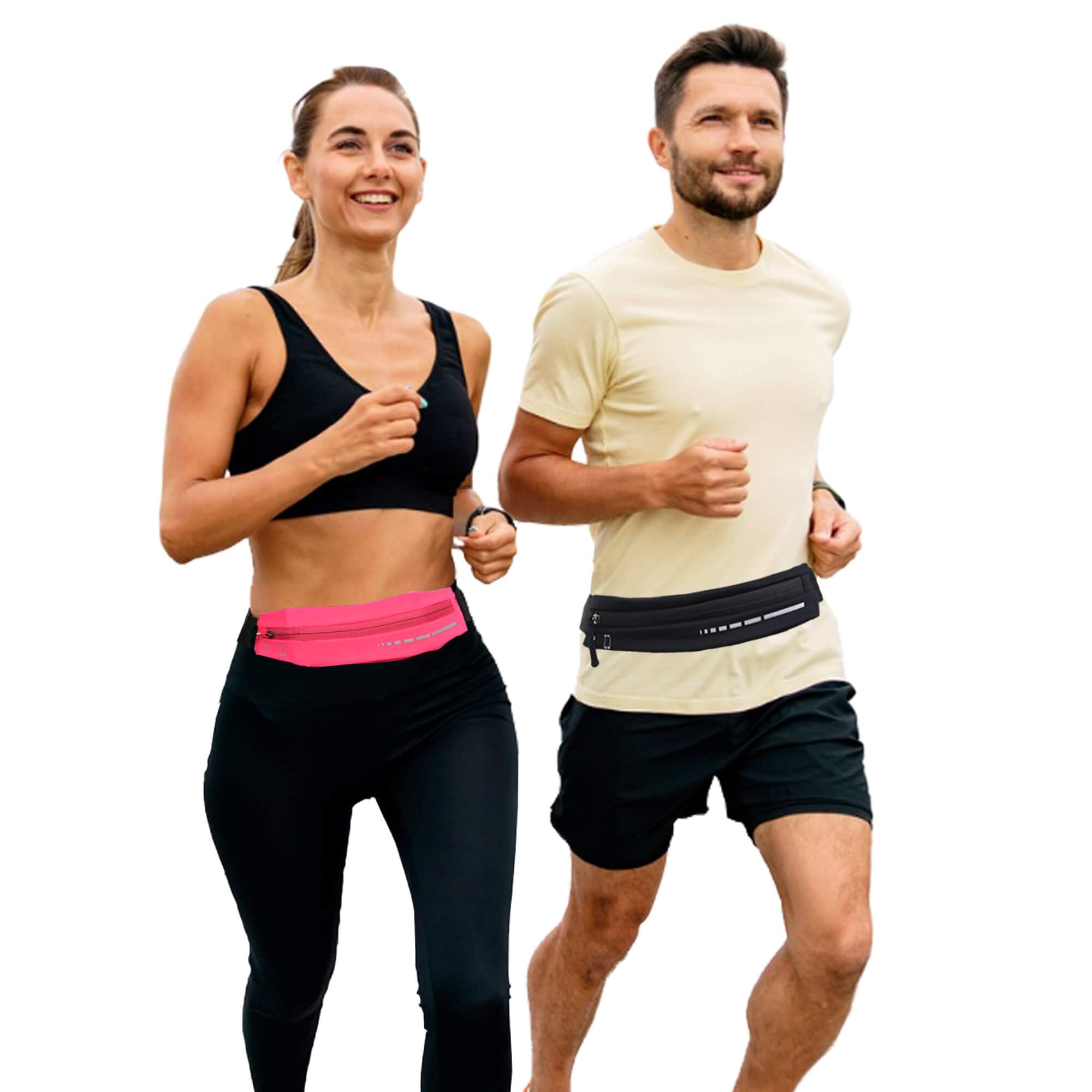 Schlanke, wasserdichte Bauchtasche für Damen und Herren, federfrei, verstellbarer Laufgürtel, leichte Handyhalterung, Hüfttasche für Joggen, Workout, Reisen, Geldgürtel, Rosenrot