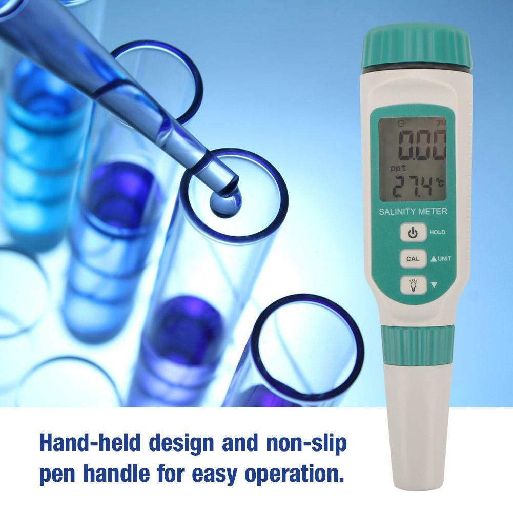 Medidor de salinidad digital portátil con sensor inteligente AR8012 y pantalla LCD para acuario, piscina y laboratorio, preciso y fácil de usar