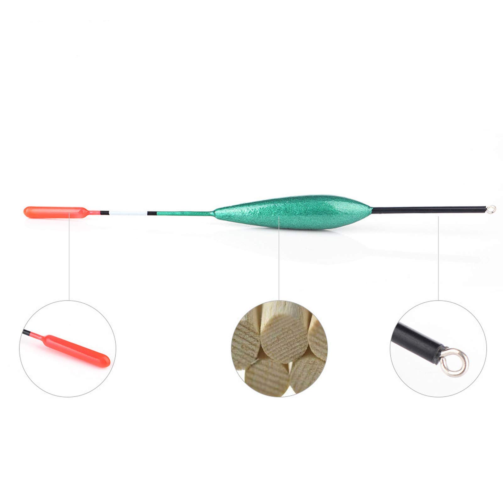 Kit De 5 Flotteurs Glissants OriGlam En Bois De Balsa – Flottabilité 15g – Avec 90 Butées – Pour Truite, Bar, Crappie
