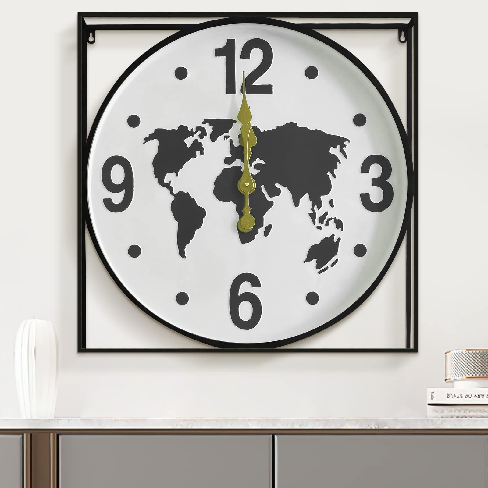 ZBJZJM 24" Large Wall Clock for Living Room Decor Battery Operated Oversize Big Vintage Silent