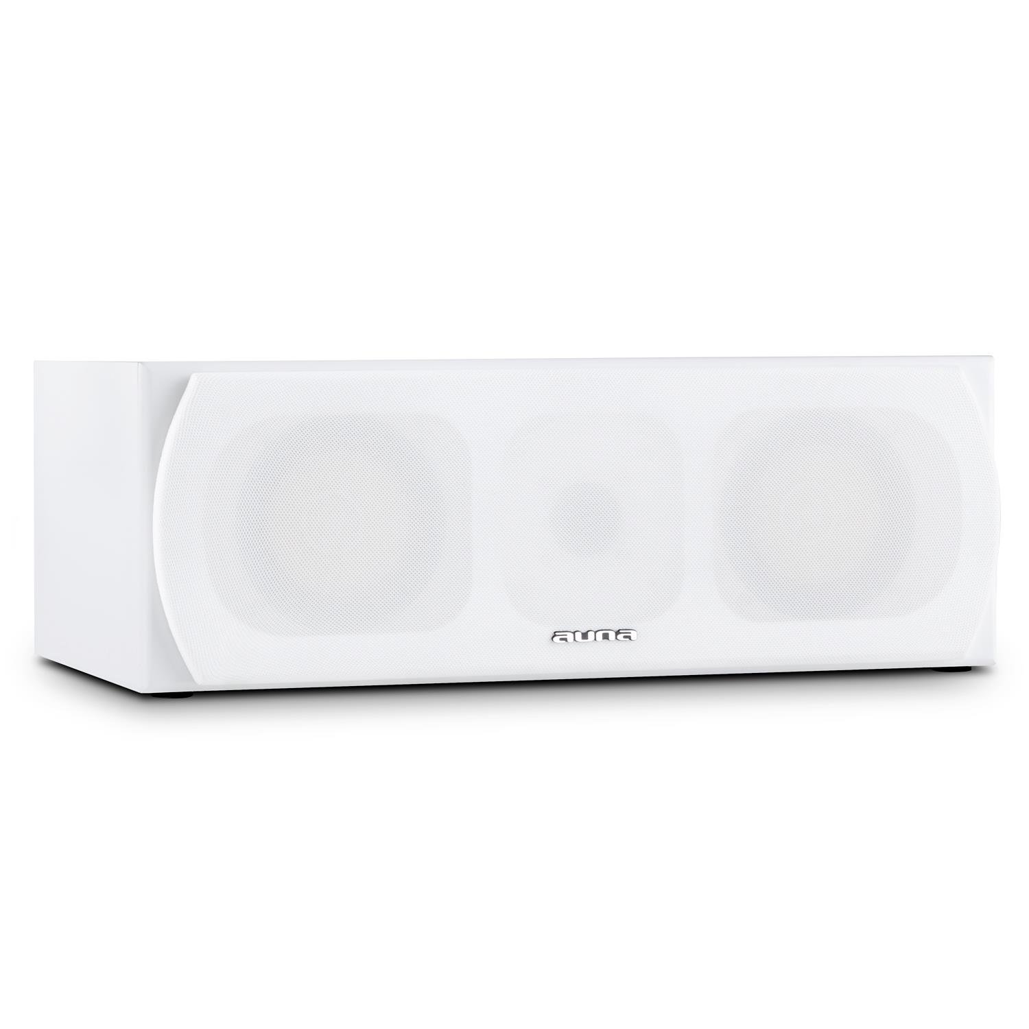 AUNA Linie 501 CS - Altoparlante Center, Speaker, Cassa, Diffusore Passivo, Tecnologia a 2 Vie, 120W, 2 x 60 Watt RMS, Connettore Fase, Tweeter 2,5 cm (1"), Dimensioni 42,5 x 15 x 24,5 cm, Bianco
