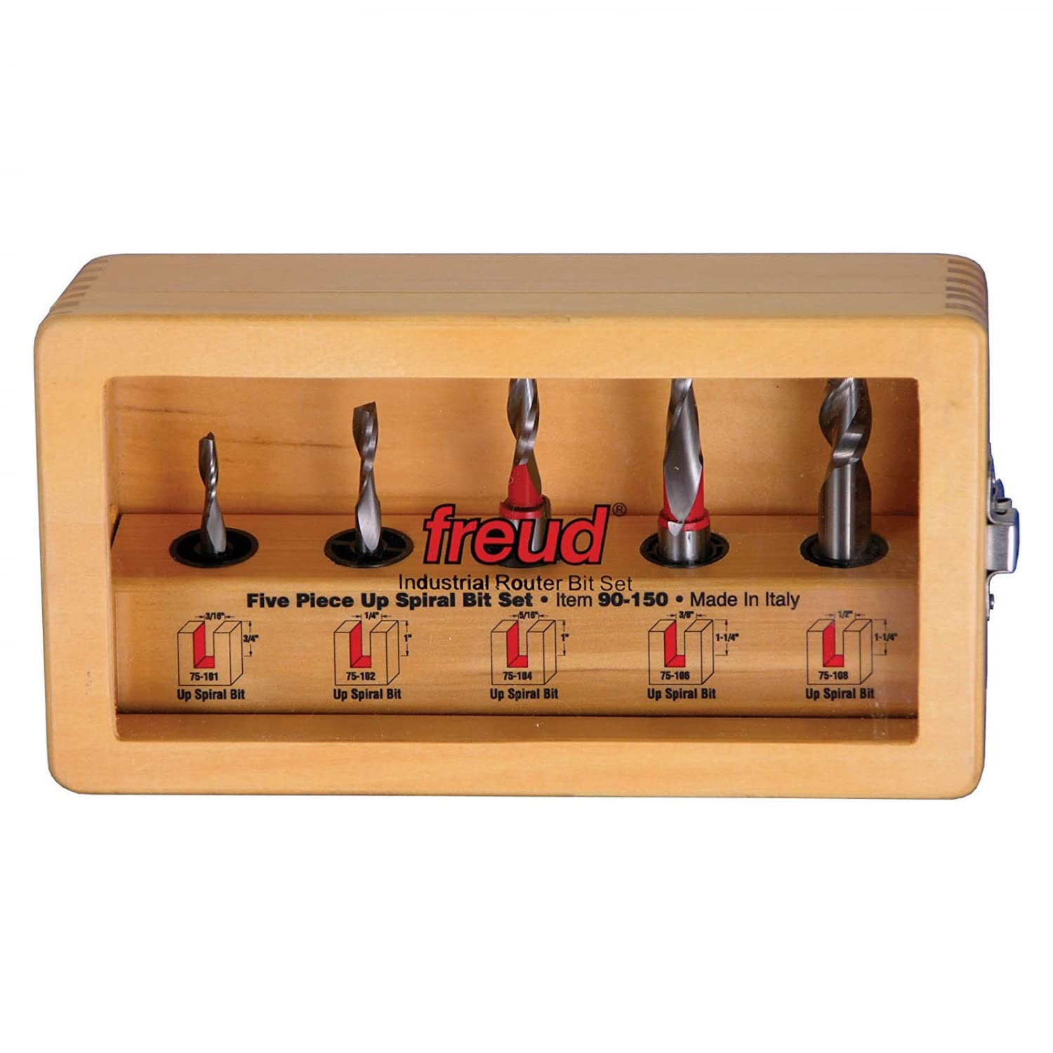 Freud 5 Piece Up Spiral Bit Set (90-150), Multi - Image 2