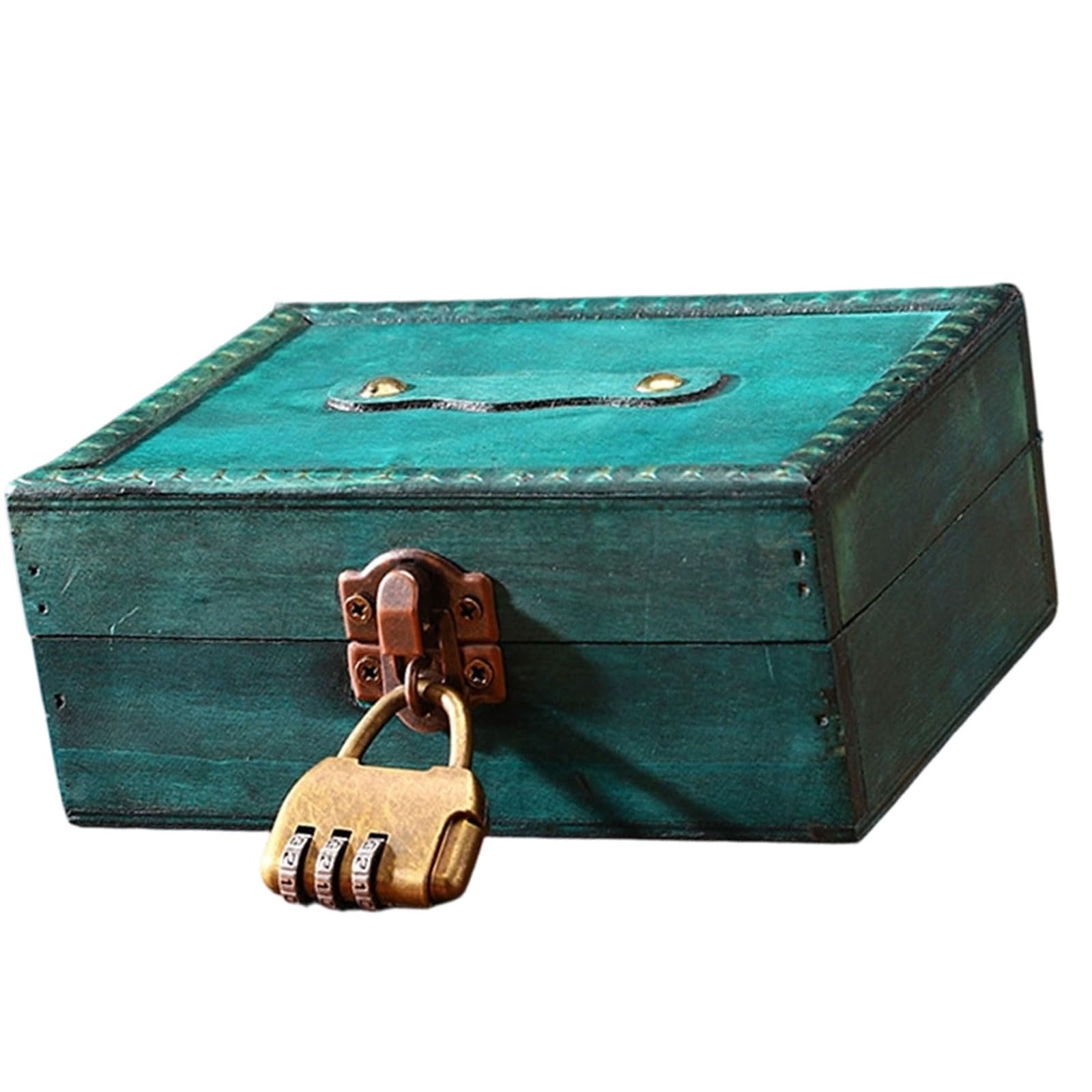 Piceioep Lockable Antique Wooden Jewelry Storage Box for Home Decor Keepsakes Vintage Wooden Keepsakes Chest with Mechanism Antique Jewelry Storage Box