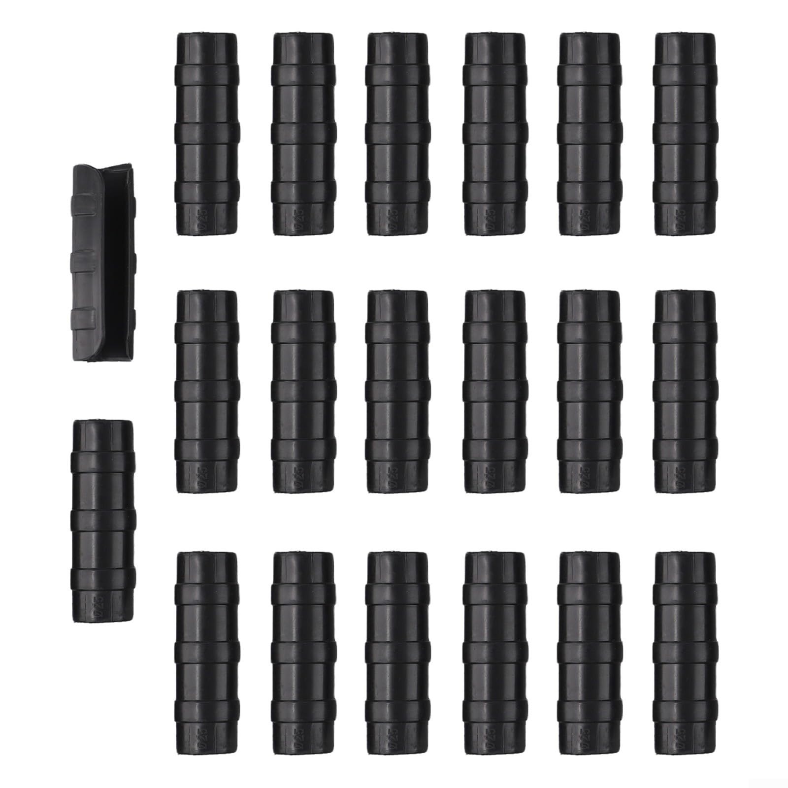Greenhouse Frame and Film Clamp Connectors 20Pcs Polytunnel Plastic Clips Pipe Clamps Plant Stakes Black ABS PC Various Sizes Secure Attachment for Row Cover Netting Tunnel Hoop((2(25(25m(25mm(25mm)