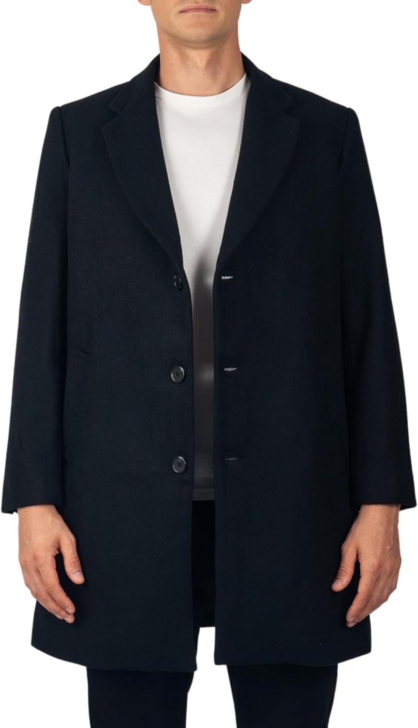 Alpine Swiss Luke Mens Wool Blend Overcoat Single Breasted Topcoat Tailored Notch Lapel Coat Business Professional Outerwear - Image 8