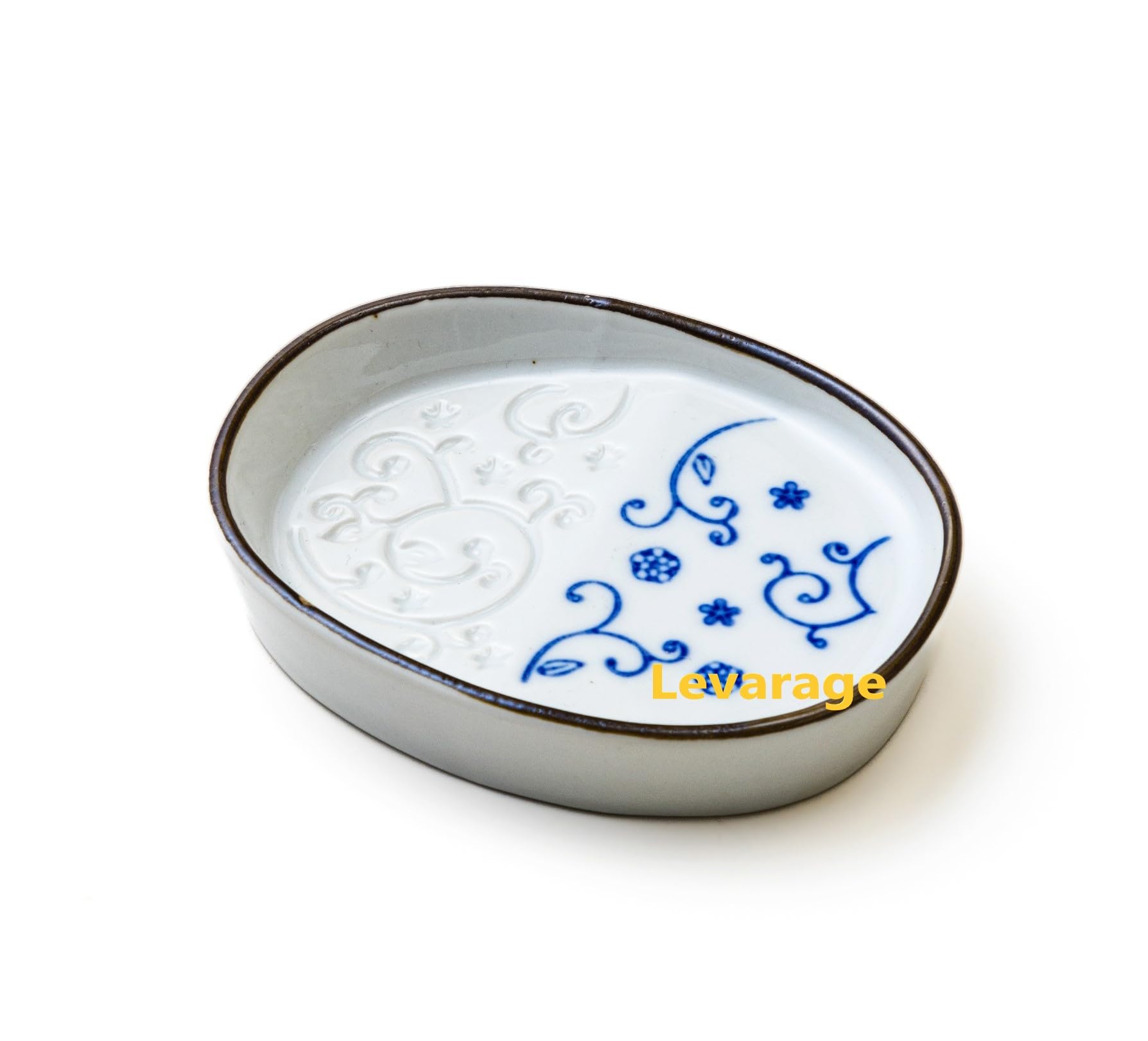 Amazon | 皿 小皿 醤油皿 しょうゆ皿 藍和柄 しょうゆの付けすぎ