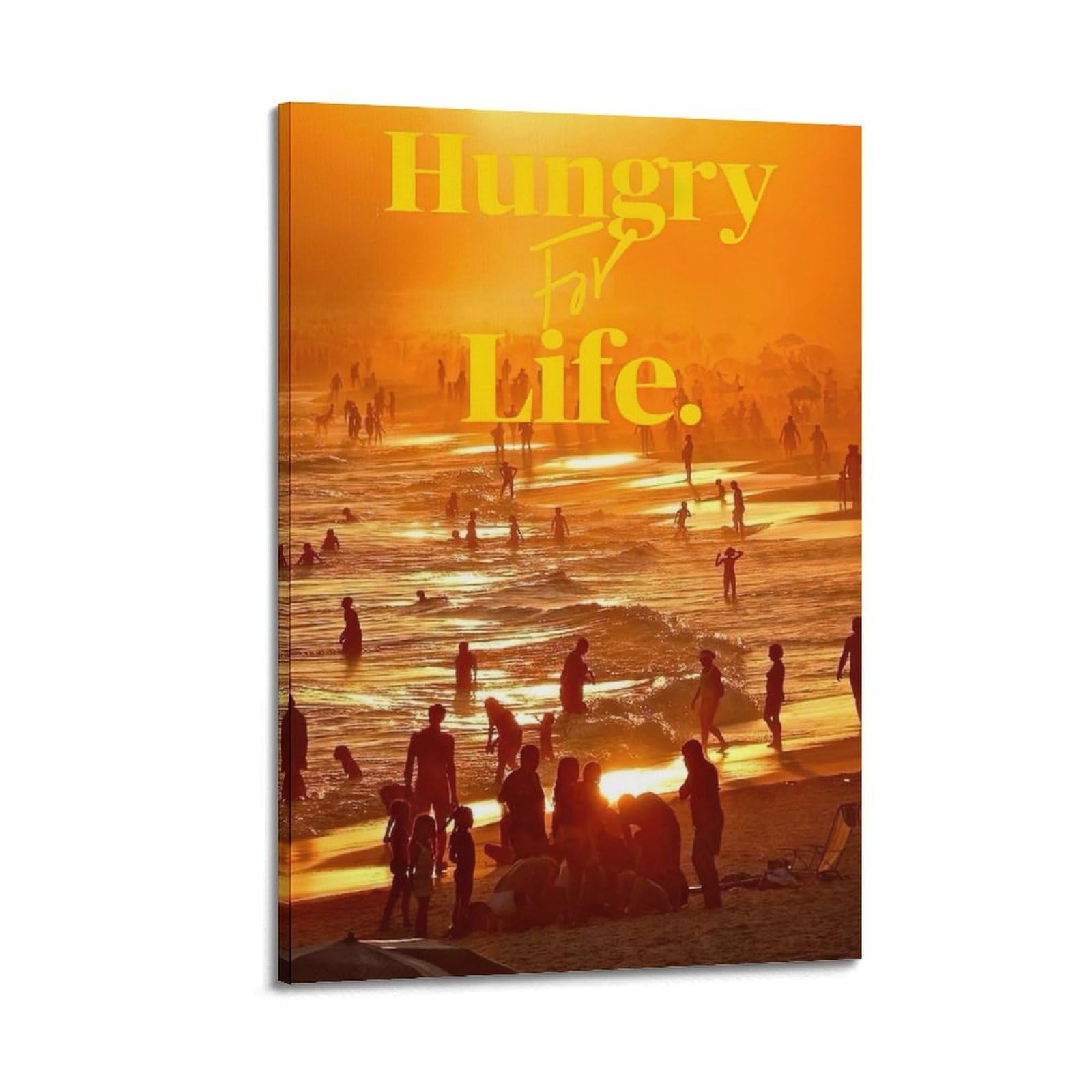 OKAHYS Motivational Quotes Poster Hungry for Life Decorative Painting Canvas Wall Artworks Picture 20x30inch(50x75cm)